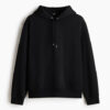 H&M Men Black Relaxed Fit Hoodie