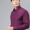 Hancock Men Purple Slim Fit Solid Formal Shirt