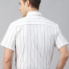 Hancock Men Spread Collar Vertical Striped Cotton Slim Fit Formal Shirt