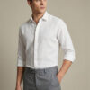 HE SPOKE Men Solid Perfume Finish Formal Shirt