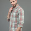 HERE&NOW Green & Rust Slim Fit Tartan Checks Casual Shirt
