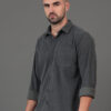 HERE&NOW Grey Slim Fit Textured Opaque Casual Shirt