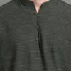 HERE&NOW Mandarin Collar Geometric Cotton Thread Work Dobby Short Kurta