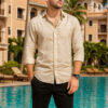 HERE&NOW Men Cotton Linen Casual Shirt