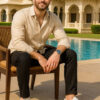 HERE&NOW Men Cotton Linen Casual Shirt