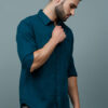HERE&NOW Men Teal Slim Fit Cotton Casual Shirt