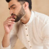 HERE&NOW Men Thread Work Liva Kurta