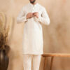 HERE&NOW Men Thread Work Liva Kurta