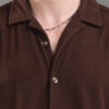 HERE&NOW Ribbed Cuban Collar Corduroy Oversized Casual Shirt