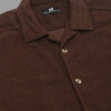 HERE&NOW Ribbed Cuban Collar Corduroy Oversized Casual Shirt