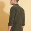 HERE&NOW Spread Collar Slim Fit Corduroy Casual Shirt