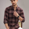 HERE&NOW Tartan Checks Cotton Flannel Casual Shirt