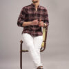 HERE&NOW Tartan Checks Cotton Flannel Casual Shirt