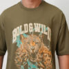 HIGHLANDER Graphic Puff Printed Round Neck Oversized T-shirt