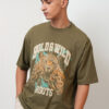 HIGHLANDER Graphic Puff Printed Round Neck Oversized T-shirt