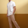 HIGHLANDER Men Band Collar Solid Cotton Casual Shirt