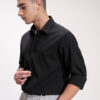 HIGHLANDER Men Comfort Fit Spread Collar Solid Casual Shirt