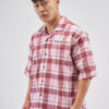HIGHLANDER Men Relaxed Fit Checked Cuban Collar Cotton Casual Shirt
