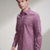 HIGHLANDER Men Slim Fit Textured Spread Collar Formal Shirt
