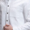 HIGHLANDER Men Solid Quilted Jacquard Textured Relaxed Overshirt