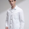 HIGHLANDER Men Solid Quilted Jacquard Textured Relaxed Overshirt