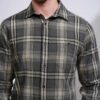 HIGHLANDER Men Textured Casual Checked Slim FIt Shirt
