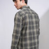 HIGHLANDER Men Textured Casual Checked Slim FIt Shirt
