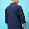 HIGHLANDER Men Vertical Stripes Cutaway Collar Chest Pocket Casual Shirt