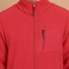HIGHLANDER Red Mock Collar Front-Open Sweatshirt