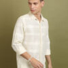 HIGHLANDER Relaxed Fit Self Design Casual Crochet Shirt