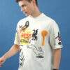 HIGHLANDER Unisex Graphic Printed Drop Shoulder Sleeves Oversized T-shirt