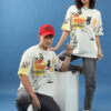 HIGHLANDER Unisex Graphic Printed Drop Shoulder Sleeves Oversized T-shirt