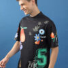 HIGHLANDER Unisex Typography Printed Drop-Shoulder Sleeves Oversized T-shirt