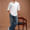 Highlander White Slim Fit Casual Shirt
