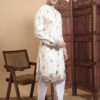 House of Pataudi Men Printed & Embroidered Cotton Straight Kurta