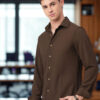 INDICLUB Spread Collar Long Sleeves Shirt