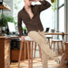 INDICLUB Spread Collar Long Sleeves Shirt