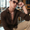 INDICLUB Spread Collar Long Sleeves Shirt