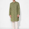 indus route by Pantaloons Men Quirky Printed Thread Work Pathani Kurta
