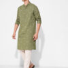 indus route by Pantaloons Men Quirky Printed Thread Work Pathani Kurta