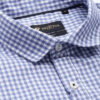 INVICTUS Men Easy Care Blue & White Checked Formal Slim Fit Shirt