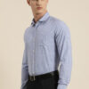 INVICTUS Men Easy Care Blue & White Checked Formal Slim Fit Shirt