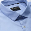 INVICTUS Men Easy Care Blue & White Self Design Formal Shirt