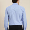 INVICTUS Men Easy Care Blue & White Self Design Formal Shirt