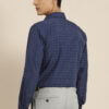 INVICTUS Men Easy Care Navy Blue & White Checked Formal Shirt