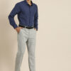 INVICTUS Men Easy Care Navy Blue & White Checked Formal Shirt