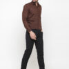 JAINISH Men Brown Classic Slim Fit Solid Formal Shirt