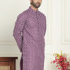 Jompers Floral Embroidered Mandarin Collar Silk Straight Kurta