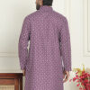 Jompers Floral Embroidered Mandarin Collar Silk Straight Kurta