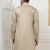 Jompers Floral Embroidered Mandarin Collar Thread Work Straight Cotton Silk Kurta